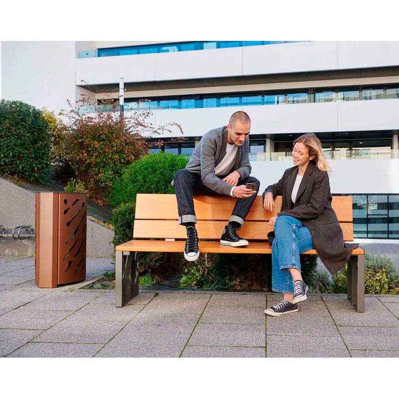 Paperera metàl·lica per exteriors model Venècia